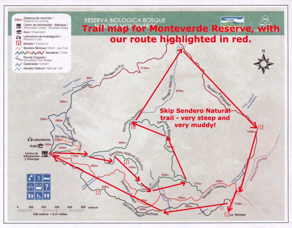 Monteverde Trail Map