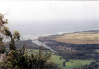 View looking east, at the mouth of Wailua River