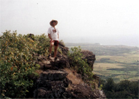 Art standing on the chin of Sleeping Giant